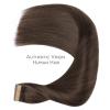WENNALIFE Tape in Hair Extensions Human Hair, 20pcs 50g 16 inch Light Dark Brown Remy Hair Extensions Straight Human Hair Tape in Extensions Skin Weft Tape Extensions Human Hair