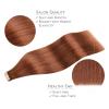 WENNALIFE Tape in Hair Extensions Human Hair, 20pcs 50g 18 inch Dark Auburn Copper Remy Hair Extensions Straight Human Hair Tape in Extensions Skin Weft Tape Extensions Human Hair