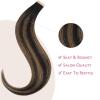 WENNALIFE Tape in Hair Extensions Human Hair Balayage Natural Black to Chestnut Brown Tape in Extensions, 10pcs 25g 18 inch Remy Invisible Tape Ins Straight Soft Real Human Hair Tape in Extensions