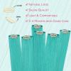 WENNALIFE Teal Green Clip in Hair Extensions Real Human Hair 35g 6pcs 16 Inch Colored Hair Extensions for Kids Women Colorful Hair Pieces Pop-up Style Straight Extensiones De Cabello Humano Con Clip