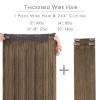 WENNALIFE Wire Hair Extensions (Increase 50% Lifespan) Real Human Hair 18 inch 95g Balayage Chocolate Brown to Honey Blonde Remy Wire Hair Extensions Invisible Transparent Real(#5 Light Ash Brown)