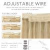 WENNALIFE Wire Hair Extensions (Increase 50% Lifespan) Real Human Hair 18 inch 95g Balayage Chocolate Brown to Honey Blonde Remy Wire Hair Extensions Invisible Transparent Real(#16/22 Light Blonde Highlighted Golden Blonde)