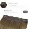 WENNALIFE Wire Hair Extensions (Increase 50% Lifespan) Real Human Hair 18 inch 95g Balayage Chocolate Brown to Honey Blonde Remy Wire Hair Extensions Invisible Transparent Real(#3/8/613 Ombre Walnut Brown to Ash Brown and Bleach Blonde)