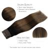 WENNALIFE Wire Hair Extensions (Increase 50% Lifespan) Real Human Hair 18 inch 95g Balayage Chocolate Brown to Honey Blonde Remy Wire Hair Extensions Invisible Transparent Real(#1B/6/1B Balayage Natural Black to Chestnut Brown)