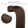 WENNALIFE Wire Hair Extensions (Increase 50% Lifespan) Real Human Hair 18 inch 95g Jet Black Remy Hair Invisible Transparent Wire Fish Line Straight Reusable Natural Extensiones De Cabello Humano(Pony-#4 Chocolate Brown)
