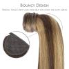 WENNALIFE Wire Hair Extensions (Increase 50% Lifespan) Real Human Hair 18 inch 95g Jet Black Remy Hair Invisible Transparent Wire Fish Line Straight Reusable Natural Extensiones De Cabello Humano(Pony-#4/27 Balayage Chocolate Brown to Caramel Blonde)