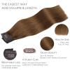 WENNALIFE Wire Hair Extensions (Increase 50% Lifespan) Real Human Hair 18 inch 95g Jet Black Remy Hair Invisible Transparent Wire Fish Line Straight Reusable Natural Extensiones De Cabello Humano(#5R Light Auburn Brown)