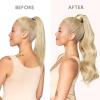 WENNALIFE Wire Hair Extensions (Increase 50% Lifespan) Real Human Hair 18 inch 95g Jet Black Remy Hair Invisible Transparent Wire Fish Line Straight Reusable Natural Extensiones De Cabello Humano(Pony-#60A Platinum Blonde)