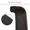 WENNALIFE Wire Hair Extensions (Increase 50% Lifespan) Real Human Hair 18 inch 95g Jet Black Remy Hair Invisible Transparent Wire Fish Line Straight Reusable Natural Extensiones De Cabello Humano(Pony-#1B Natural Black)