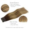 WENNALIFE Wire Hair Extensions (Increase 50% Lifespan) Real Human Hair 18 inch 95g Jet Black Remy Hair Invisible Transparent Wire Fish Line Straight Reusable Natural Extensiones De Cabello Humano(#4/26/4 Balayage Chocolate Brown to Honey Blonde)