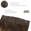 WENNALIFE Wire Hair Extensions (Increase 50% Lifespan) Real Human Hair 18 inch 95g Jet Black Remy Hair Invisible Transparent Wire Fish Line Straight Reusable Natural Extensiones De Cabello Humano(#4/27/4 Balayage Chocolate Brown to Caramel Blonde)