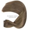 WENNALIFE Wire Hair Extensions (Increase 50% Lifespan) Real Human Hair 18 inch 95g Jet Black Remy Hair Invisible Transparent Wire Fish Line Straight Reusable Natural Extensiones De Cabello Humano(#5 Light Ash Brown)
