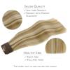 WENNALIFE Wire Hair Extensions (Increase 50% Lifespan) Real Human Hair 18 inch 95g Jet Black Remy Hair Invisible Transparent Wire Fish Line Straight Reusable Natural Extensiones De Cabello Humano(#8B/60B Ash Brown with Platinum Blonde Highlights)