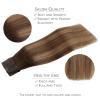 WENNALIFE Wire Hair Extensions (Increase 50% Lifespan) Real Human Hair 18 inch 95g Jet Black Remy Hair Invisible Transparent Wire Fish Line Straight Reusable Natural Extensiones De Cabello Humano(#4/27/4 Balayage Chocolate Brown to Caramel Blonde)