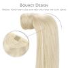WENNALIFE Wire Hair Extensions (Increase 50% Lifespan) Real Human Hair 18 inch 95g Jet Black Remy Hair Invisible Transparent Wire Fish Line Straight Reusable Natural Extensiones De Cabello Humano(Pony-#17A/60A Ash Blonde Highlighted Platinum Blonde)