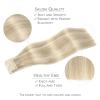 WENNALIFE Wire Hair Extensions (Increase 50% Lifespan) Real Human Hair 18 inch 95g Jet Black Remy Hair Invisible Transparent Wire Fish Line Straight Reusable Natural Extensiones De Cabello Humano(#18A/613A Dirty Blonde Highlighted Bleach Blonde)