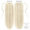 WENNALIFE Wire Hair Extensions (Increase 50% Lifespan) Real Human Hair 18 inch 95g Jet Black Remy Hair Invisible Transparent Wire Fish Line Straight Reusable Natural Extensiones De Cabello Humano(Pony-#17A/60A Ash Blonde Highlighted Platinum Blonde)