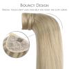 WENNALIFE Wire Hair Extensions (Increase 50% Lifespan) Real Human Hair 18 inch 95g Light Dark Brown Remy Wire Hair Extensions Invisible Transparent Fish Line Straight Real(Pony-#16/22 Light Blonde Highlighted Golden Blonde)