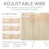 WENNALIFE Wire Hair Extensions (Increase 50% Lifespan) Real Human Hair 18 inch 95g Light Dark Brown Remy Wire Hair Extensions Invisible Transparent Fish Line Straight Real(#613R Bleach Blonde)