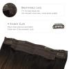 WENNALIFE Wire Hair Extensions (Increase 50% Lifespan) Real Human Hair 18 inch 95g Light Dark Brown Remy Wire Hair Extensions Invisible Transparent Fish Line Straight Real(#2/6/18 Dark Brown to Chestnut Brown and Dirty Blonde Highlighted)
