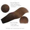 WENNALIFE Wire Hair Extensions (Increase 50% Lifespan) Real Human Hair 18 inch 95g Light Dark Brown Remy Wire Hair Extensions Invisible Transparent Fish Line Straight Real(#1/2/4 Ombre Dark Brown to Light Chestnut Brown)