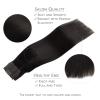 WENNALIFE Wire Hair Extensions (Increase 50% Lifespan) Real Human Hair 18 inch 95g Light Dark Brown Remy Wire Hair Extensions Invisible Transparent Fish Line Straight Real(#1B Natural Black)