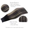 WENNALIFE Wire Hair Extensions (Increase 50% Lifespan) Real Human Hair 18 inch 95g Light Dark Brown Remy Wire Hair Extensions Invisible Transparent Fish Line Straight Real(#1B/16/1B Balayage Natural Black to Light Blonde)