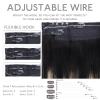 WENNALIFE Wire Hair Extensions (Increase 50% Lifespan) Real Human Hair 18 inch 95g Light Dark Brown Remy Wire Hair Extensions Invisible Transparent Fish Line Straight Real(#1B/16/1B Balayage Natural Black to Light Blonde)