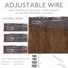 WENNALIFE Wire Hair Extensions (Increase 50% Lifespan) Real Human Hair 18 inch 95g Light Dark Brown Remy Wire Hair Extensions Invisible Transparent Fish Line Straight Real(#5R Light Auburn Brown)