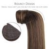 WENNALIFE Wire Hair Extensions (Increase 50% Lifespan) Real Human Hair 18 inch 95g Light Dark Brown Remy Wire Hair Extensions Invisible Transparent Fish Line Straight Real(Pony-#2/6/2 Dark Brown Mixed Chestnut Brown)