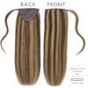 WENNALIFE Wire Hair Extensions (Increase 50% Lifespan) Real Human Hair 18 inch 95g Light Dark Brown Remy Wire Hair Extensions Invisible Transparent Fish Line Straight Real(Pony-#4/27 Balayage Chocolate Brown to Caramel Blonde)