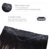 WENNALIFE Wire Hair Extensions (Increase 50% Lifespan) Real Human Hair 18 inch 95g Natural Black Chestnut Brown Remy Hair Extensions Invisible Transparent Wire Real(#1B/16/1B Balayage Natural Black to Light Blonde)