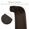 WENNALIFE Wire Hair Extensions (Increase 50% Lifespan) Real Human Hair 18 inch 95g Natural Black Chestnut Brown Remy Hair Extensions Invisible Transparent Wire Real(Pony-#2 Dark Brown)