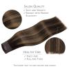 WENNALIFE Wire Hair Extensions (Increase 50% Lifespan) Real Human Hair 18 inch 95g Natural Black Chestnut Brown Remy Hair Extensions Invisible Transparent Wire Real(#2/6/2 Balayage Dark Brown Mixed Chestnut Brown)