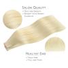 Wennalife Tape in Hair Extensions Human Hair,40pcs 100g 18 inch Bleach Blonde Hair Extensions Real Human Hair Straight Tape in Extensions Invisible Human Hair Extensions Reusable Real Hair Extensions