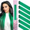 WENNALIFE Hair Tinsel Clip In for Girls Champagne, 6pcs 24 inch Hair Tinsel Clips Tinsel Hair Extensions Clip in Colorful Glitter Tinsel Hair Clips Sparkle Fairy Hair Accessories for Kids(12-#Green)