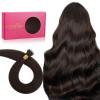 WENNALIFE I Tip Hair Extensions Human Hair, 50g 100s 14 Inch Auburn Ginger Remy Itip Human Hair Extensions Invisible Itips Straight I Tips Fusion Extensions Real Human Hair(N-#2A Light Dark Brown)