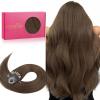 WENNALIFE I Tip Hair Extensions Human Hair, 50g 100s 14 Inch Auburn Ginger Remy Itip Human Hair Extensions Invisible Itips Straight I Tips Fusion Extensions Real Human Hair(M-#5 Light Ash Brown)