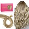 WENNALIFE I Tip Hair Extensions Human Hair, 50g 100s 14 Inch Auburn Ginger Remy Itip Human Hair Extensions Invisible Itips Straight I Tips Fusion Extensions Real Human Hair(I-#8B/60B Ash Brown with Platinum Blonde Highlights)