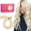 WENNALIFE I Tip Hair Extensions Human Hair, 50g 100s 14 Inch Auburn Ginger Remy Itip Human Hair Extensions Invisible Itips Straight I Tips Fusion Extensions Real Human Hair(N-#60A Platinum Blonde)