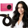 WENNALIFE I Tip Hair Extensions Human Hair, 50g 50s 18 Inch Dark Brown Remy Itip Human Hair Extensions Invisible Itips Straight I Tips Fusion Extensions Real Human Hair(N-#2 Dark Brown)