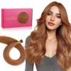 WENNALIFE I Tip Hair Extensions Human Hair, 50g 50s 18 Inch Dark Brown Remy Itip Human Hair Extensions Invisible Itips Straight I Tips Fusion Extensions Real Human Hair(I-#330 Cinnamon Terra Copper)