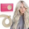 WENNALIFE I Tip Hair Extensions Human Hair, 50g 50s 18 Inch Dark Brown Remy Itip Human Hair Extensions Invisible Itips Straight I Tips Fusion Extensions Real Human Hair(N-#17A/60A Ash Blonde Highlighted Platinum Blonde)