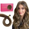 WENNALIFE I Tip Hair Extensions Human Hair, 50g 50s 18 Inch Dark Brown Remy Itip Human Hair Extensions Invisible Itips Straight I Tips Fusion Extensions Real Human Hair(I-#4/27/4 Balayage Chocolate Brown to Caramel Blonde)