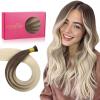 WENNALIFE I Tip Hair Extensions Human Hair, 50g 50s 18 Inch Dark Brown Remy Itip Human Hair Extensions Invisible Itips Straight I Tips Fusion Extensions Real Human Hair(I-#9/60 Ombre Sandy Brown to Platinum Blonde)