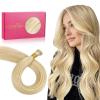 WENNALIFE I Tip Hair Extensions Human Hair, 50g 50s 18 Inch Dark Brown Remy Itip Human Hair Extensions Invisible Itips Straight I Tips Fusion Extensions Real Human Hair(I-#16/22 Light Blonde Highlighted Golden Blonde)