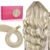 WENNALIFE I Tip Hair Extensions Human Hair, 50g 50s 18 Inch Dark Brown Remy Itip Human Hair Extensions Invisible Itips Straight I Tips Fusion Extensions Real Human Hair(I-#17A/60A Ash Blonde Highlighted Platinum Blonde)