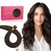 WENNALIFE I Tip Hair Extensions Human Hair, 50g 50s 18 Inch Platinum Blonde Remy Itip Human Hair Extensions Invisible Itips Straight I Tips Fusion Extensions Real Human Hair(N-#4 Chocolate Brown)