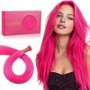 WENNALIFE I Tip Hair Extensions Human Hair, 50g 50s 18 Inch Platinum Blonde Remy Itip Human Hair Extensions Invisible Itips Straight I Tips Fusion Extensions Real Human Hair(I-#Hot Pink)