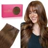 WENNALIFE Sew in Hair Extensions Real Human Hair, 18 Inch 90g Natural Black Machine Weft Remy Hair Hand Tied Weft Straight Extensiones De Cabello Hmano(Ge-#5R Light Auburn Brown)